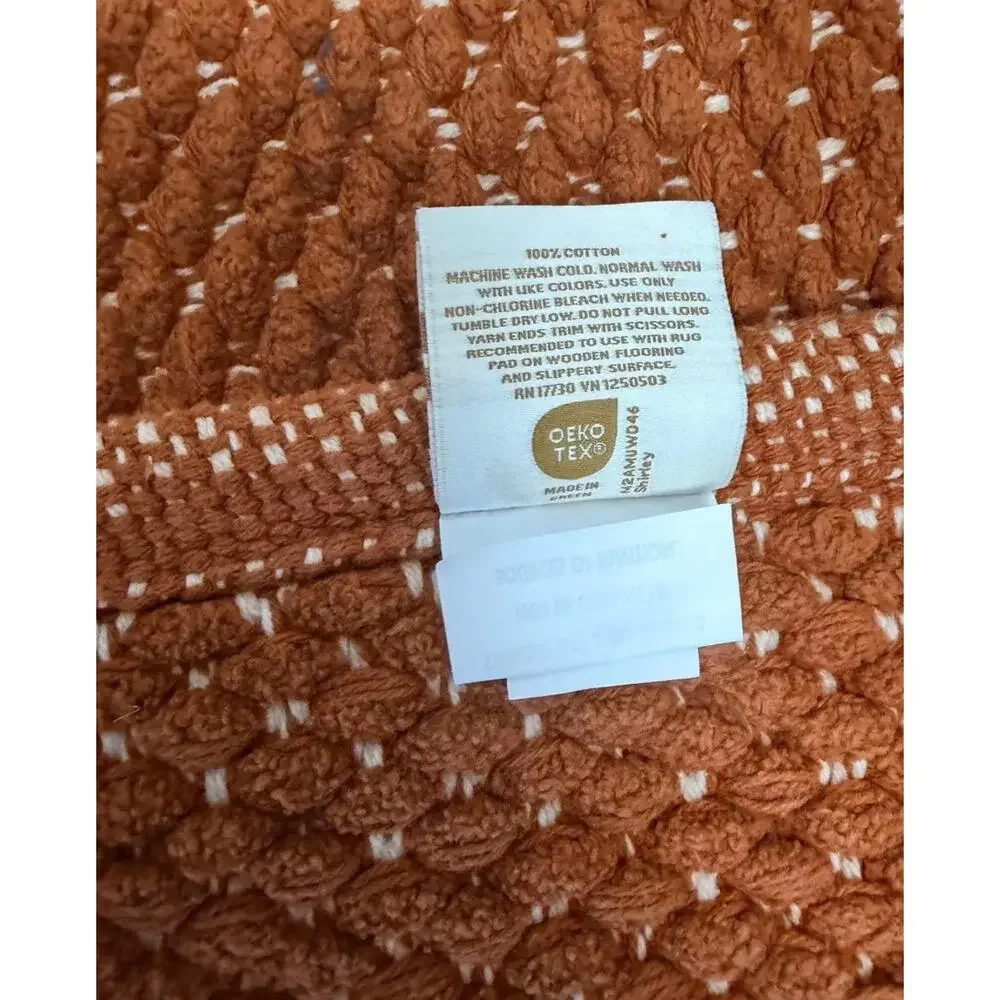 Threshold Performance Plus Bath Rug 20x30 Brown Textured Cotton Reversible